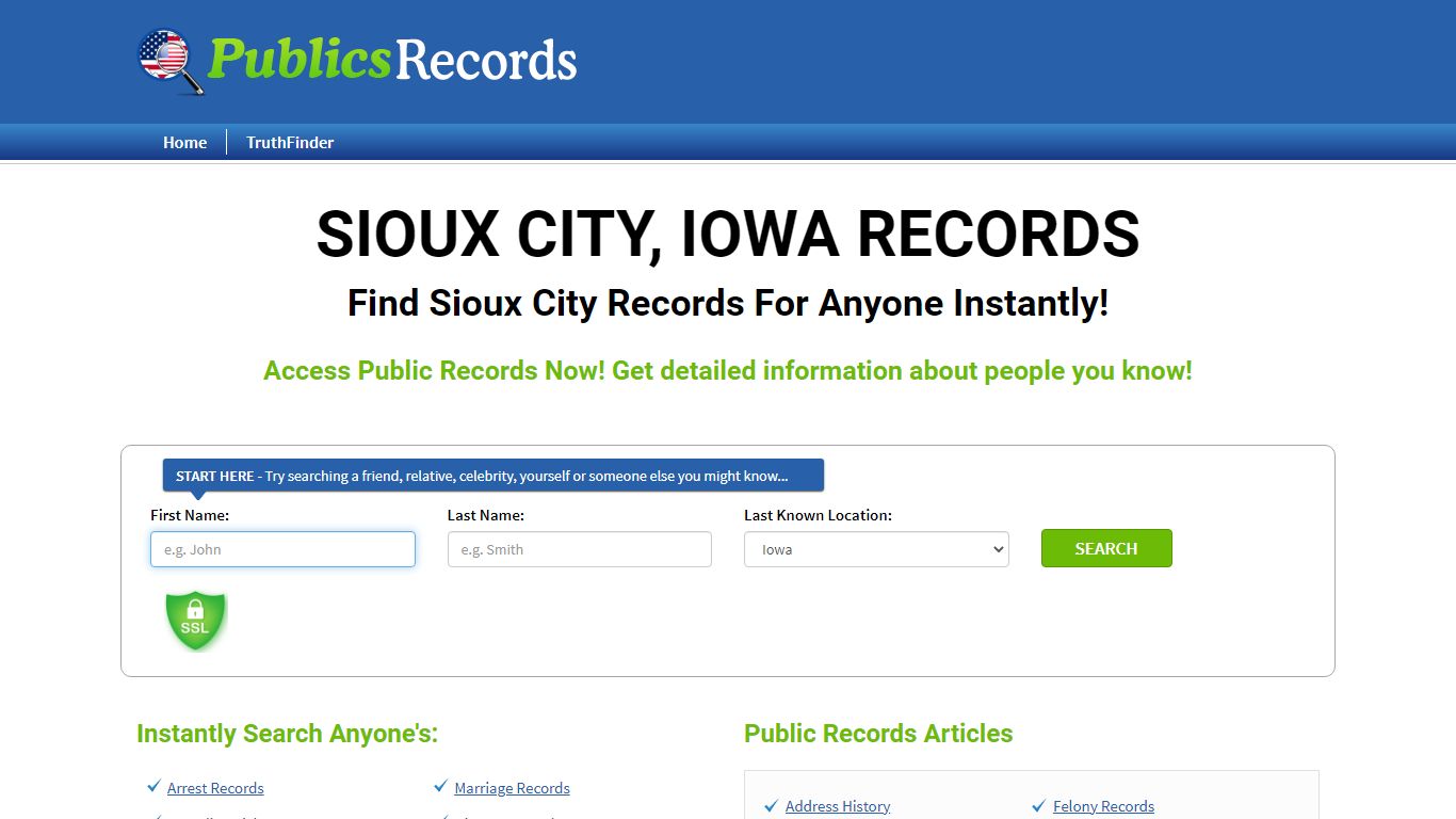 Find Sioux City, Iowa Records!